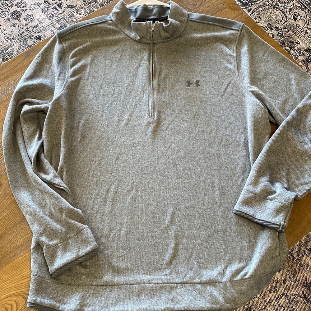 Under Armour Loose Fit Cold Gear Men's Half Zip Pullover Sweater Grey Size 2XL